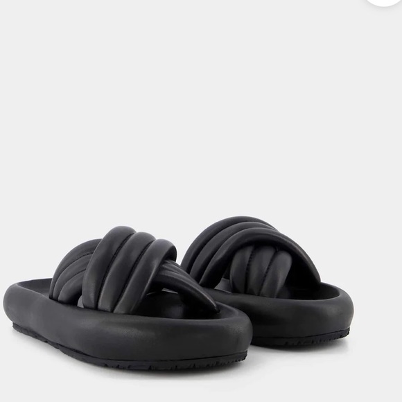 Isabel Marant Black Leather Niloo Puffy Sandal NWT - Picture 1 of 11
